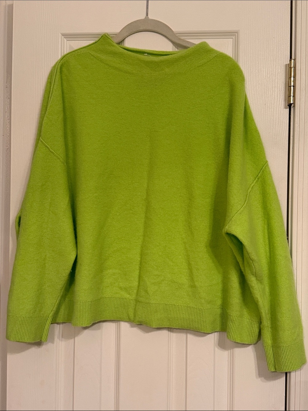 Anthropologie Bright Lime Crewneck Sweater